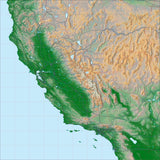 USA State Relief and Vector Map Package of California - Photoshop JPEG and Illustrator EPS