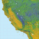 USA State Relief and Vector Map Package of California - Photoshop JPEG and Illustrator EPS