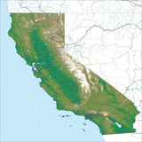 USA State Relief and Vector Map Package of California - Photoshop JPEG and Illustrator EPS