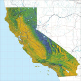 USA State Relief and Vector Map Package of California - Photoshop JPEG and Illustrator EPS