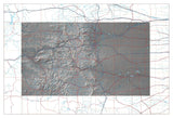 USA State Relief and Vector Map Package of Colorado - Photoshop JPEG and Illustrator EPS