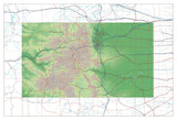 USA State Relief and Vector Map Package of Colorado - Photoshop JPEG and Illustrator EPS