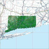 USA State Relief and Vector Map Package of Connecticut - Photoshop JPEG and Illustrator EPS