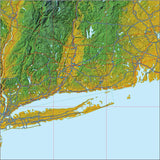 USA State Relief and Vector Map Package of Connecticut - Photoshop JPEG and Illustrator EPS