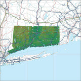 USA State Relief and Vector Map Package of Connecticut - Photoshop JPEG and Illustrator EPS