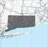 USA State Relief and Vector Map Package of Connecticut - Photoshop JPEG and Illustrator EPS