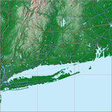 USA State Relief and Vector Map Package of Connecticut - Photoshop JPEG and Illustrator EPS