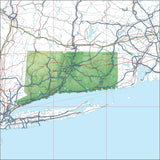 USA State Relief and Vector Map Package of Connecticut - Photoshop JPEG and Illustrator EPS