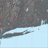 USA State Relief and Vector Map Package of Connecticut - Photoshop JPEG and Illustrator EPS