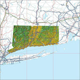 USA State Relief and Vector Map Package of Connecticut - Photoshop JPEG and Illustrator EPS