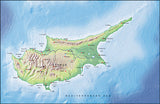 Photoshop JPEG Relief map and Illustrator EPS vector map Cyprus