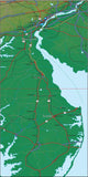 USA State Relief and Vector Map Package of Delaware - Photoshop JPEG and Illustrator EPS