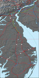 USA State Relief and Vector Map Package of Delaware - Photoshop JPEG and Illustrator EPS