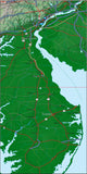 USA State Relief and Vector Map Package of Delaware - Photoshop JPEG and Illustrator EPS
