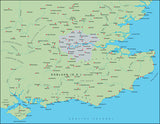 Mountain High Map # 517 england south east illustrator geopolitical view