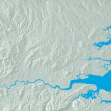Mountain High Map # 517 england seast low contrast colorized relief basd on political outline