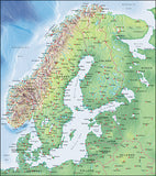 Mountain High Map #510 scandinavia photoshop low contrast relief map with close up detail