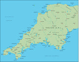 Mountain High Map # 519 england south west illustrator geopolitical view