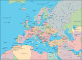 Mountain High Map # 501 europe illustrator geopolitical view