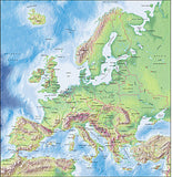 Photoshop JPEG Relief map and Illustrator EPS vector map European EU Countries