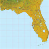 USA State Relief and Vector Map Package of Florida - Photoshop JPEG and Illustrator EPS