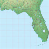 USA State Relief and Vector Map Package of Florida - Photoshop JPEG and Illustrator EPS