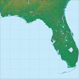 USA State Relief and Vector Map Package of Florida - Photoshop JPEG and Illustrator EPS