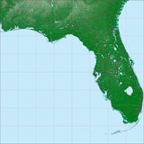 USA State Relief and Vector Map Package of Florida - Photoshop JPEG and Illustrator EPS