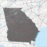 USA State Relief and Vector Map Package of Georgia - Photoshop JPEG and Illustrator EPS