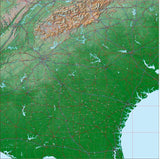 USA State Relief and Vector Map Package of Georgia - Photoshop JPEG and Illustrator EPS