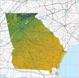 USA State Relief and Vector Map Package of Georgia - Photoshop JPEG and Illustrator EPS