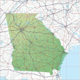 USA State Relief and Vector Map Package of Georgia - Photoshop JPEG and Illustrator EPS