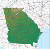USA State Relief and Vector Map Package of Georgia - Photoshop JPEG and Illustrator EPS