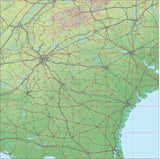 USA State Relief and Vector Map Package of Georgia - Photoshop JPEG and Illustrator EPS