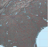 USA State Relief and Vector Map Package of Georgia - Photoshop JPEG and Illustrator EPS