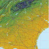USA State Relief and Vector Map Package of Georgia - Photoshop JPEG and Illustrator EPS