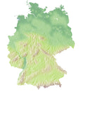 Germany Switzerland Austria Photoshop JPEG Shaded Relief + EPS Vector Map - Photoshop JPEG Illustrator EPS Vector