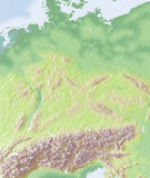 Germany Switzerland Austria Photoshop JPEG Shaded Relief + EPS Vector Map - Photoshop JPEG Illustrator EPS Vector