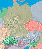 Germany Switzerland Austria Photoshop JPEG Shaded Relief + EPS Vector Map - Photoshop JPEG Illustrator EPS Vector