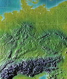 Germany Switzerland Austria Photoshop JPEG Shaded Relief + EPS Vector Map - Photoshop JPEG Illustrator EPS Vector