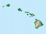 USA State Relief and Vector Map Package of Hawaii - Photoshop JPEG and Illustrator EPS