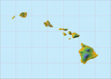 USA State Relief and Vector Map Package of Hawaii - Photoshop JPEG and Illustrator EPS