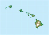 USA State Relief and Vector Map Package of Hawaii - Photoshop JPEG and Illustrator EPS