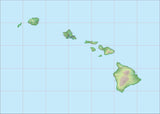 USA State Relief and Vector Map Package of Hawaii - Photoshop JPEG and Illustrator EPS