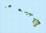 USA State Relief and Vector Map Package of Hawaii - Photoshop JPEG and Illustrator EPS