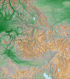 USA State Relief and Vector Map Package of Idaho - Photoshop JPEG and Illustrator EPS