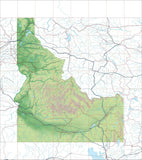 USA State Relief and Vector Map Package of Idaho - Photoshop JPEG and Illustrator EPS