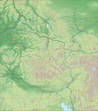 USA State Relief and Vector Map Package of Idaho - Photoshop JPEG and Illustrator EPS