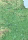 USA State Relief and Vector Map Package of Illinois - Photoshop JPEG and Illustrator EPS