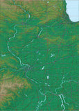 USA State Relief and Vector Map Package of Illinois - Photoshop JPEG and Illustrator EPS